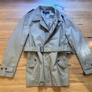 Coated Cloth tan womens belted trench coat SIZE M